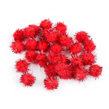   Színes Pom pom golyók lurexszel Ø15 mm - 4 mix karácsonyi (1 zacskó)