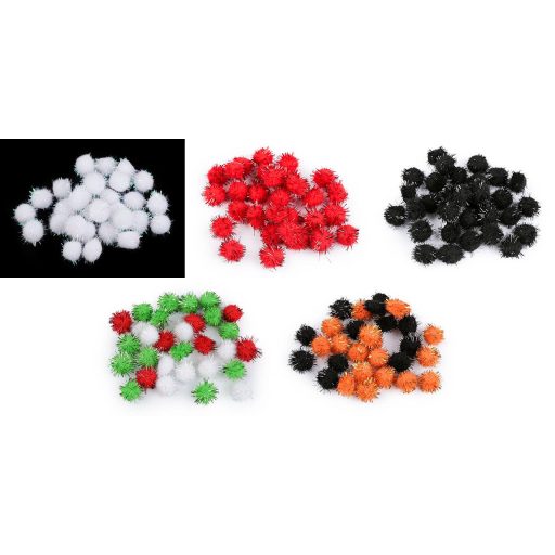 Színes Pom pom golyók lurexszel Ø15 mm