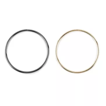   Fém karika nem hegesztett / táskafül Ø10 cm - 2 nikkel fekete (12 db-os csomagolás)