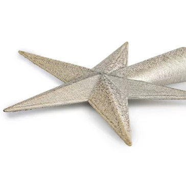   Karácsonyfa csúcsdísz csillag - 1 világos krém glitter (3 db-os csomagolás)