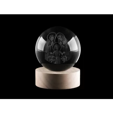   LED világító üveggömb Ø8 cm - 1 Transparent szentek (1 db-os csomagolás)
