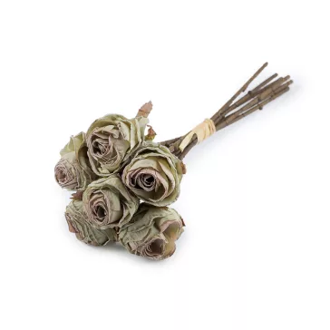   Műrózsa csokor vintage rózsákból - 2 almazöld (6 bunch)