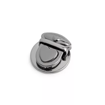   30x32 mm-es szív alakú pénztárcazár szett - 2 nikkel fekete (5 szett)
