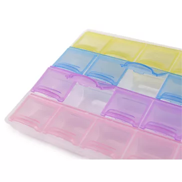   Műanyag doboz / tároló 12x21,5x2 cm - multicolor (10 db-os csomagolás)
