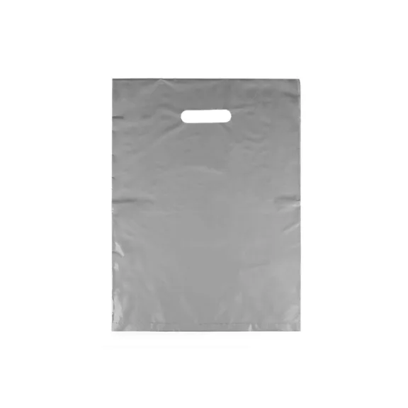 Műanyag táska 25x35 cm - 2 ezüst (150 db-os csomagolás) Műanyag táska 25x35 cm - 2 ezüst (150 db-os csomagolás)