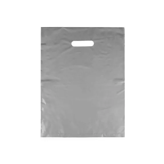 Műanyag táska 30x40 cm - 2 ezüst (50 db-os csomagolás) Műanyag táska 30x40 cm - 2 ezüst (50 db-os csomagolás)