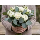 Mű levél eukaliptusz díszítésre - 5 arany (100 db-os csomagolás)