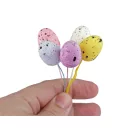 Húsvéti mini tojás drótszálon 5 db - mix (1 köteg)