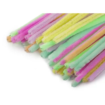  Szőrös drót kézműveskedéshez, pasztell, Ø6 mm, hossza 30 cm - mix pasztel (120 db-os csomagolás)