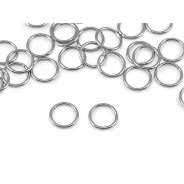   Kapocskarika Ø9; 10 mm rozsdamentes acélból, kulcstartók készítéséhez - 9 mm platina (10 zacskó)