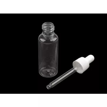   Műanyag flakon üveg cseppentővel / pipettával 48 ml - Transparent (4 db-os csomagolás)