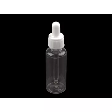   Műanyag flakon üveg cseppentővel / pipettával 48 ml - Transparent (12 db-os csomagolás)