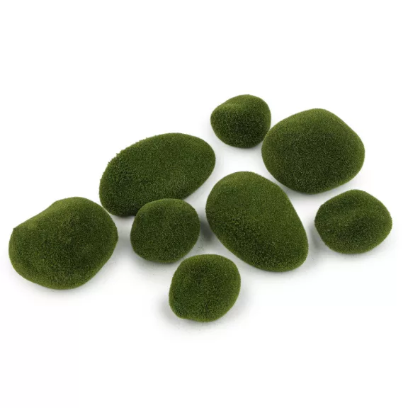 Dekorációs mohakövek 8 db vegyes méretek - élénkzöld (1 szett) Dekorációs mohakövek 8 db vegyes méretek - élénkzöld (1 szett)