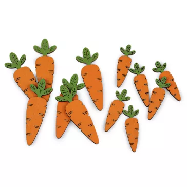   Fából készült dekorációs répa díszítéshez / dekoráláshoz - narancssárga (5 zacskó)