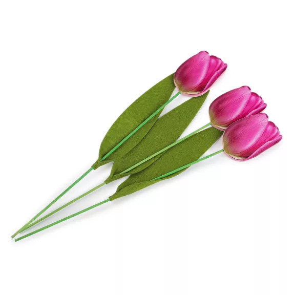 Fa tulipán beszúrós - 2 pink (3 db-os csomagolás) Fa tulipán beszúrós - 2 pink (3 db-os csomagolás)