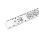 Mérőszalag / acél vonalzó mérettáblázattal, 100 cm-es hosszban - fehér (3 db-os csomagolás)