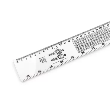   Mérőszalag / acél vonalzó mérettáblázattal, 100 cm-es hosszban - fehér (3 db-os csomagolás)
