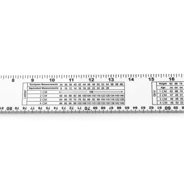   Mérőszalag / acél vonalzó mérettáblázattal, 100 cm-es hosszban - fehér (3 db-os csomagolás)