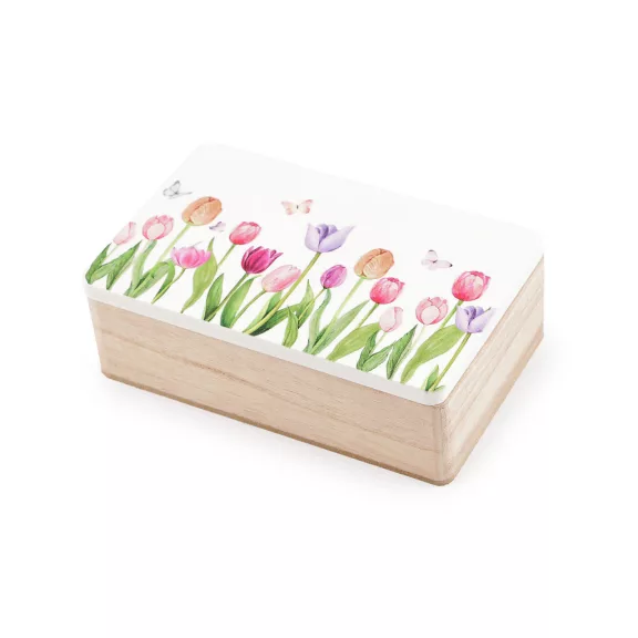 Fa doboz mintás 10x16 cm - természetes közepes (1 db-os csomagolás) Fa doboz mintás 10x16 cm - természetes közepes (1 db-os csomagolás)