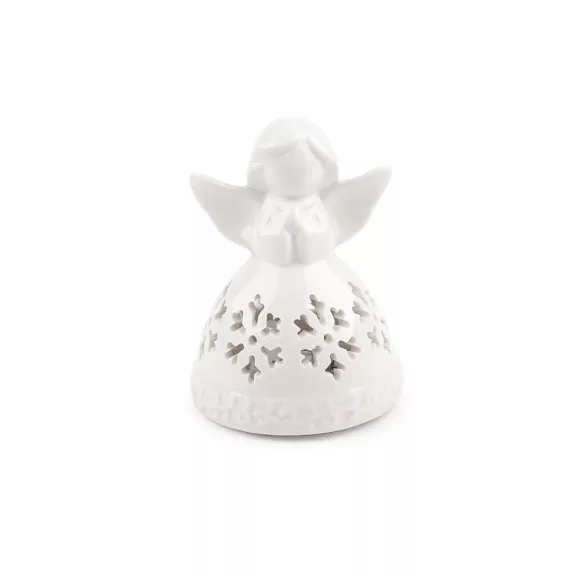Világító porcelán angyal - 1 fehér hópehely (1 db-os csomagolás) Világító porcelán angyal - 1 fehér hópehely (1 db-os csomagolás)