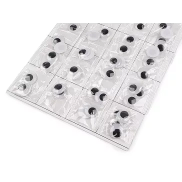 Mozgó szemek, ragasztható Ø25 mm - fekete (100 zacskó)