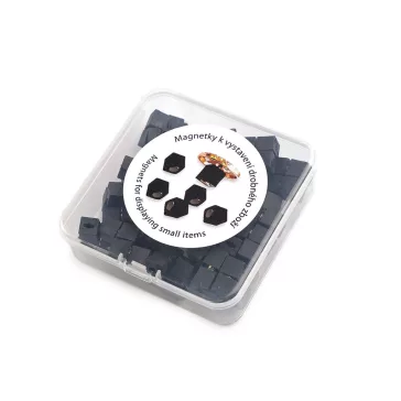   Mágnes gombok és apróáruk bemutatásához 8x8 mm - fekete (100 db-os csomagolás)