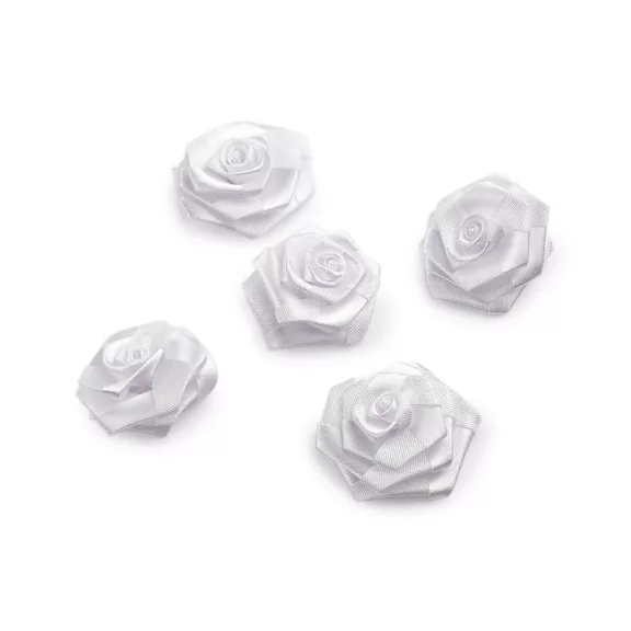 Szatén szalag rózsa Ø40 mm - 1 fehér (20 db-os csomagolás) Szatén szalag rózsa Ø40 mm - 1 fehér (20 db-os csomagolás)