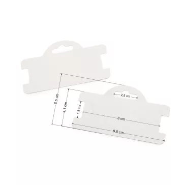   Akasztható karkötő tartó 9,5x5,5 cm - fehér (600 db-os csomagolás)