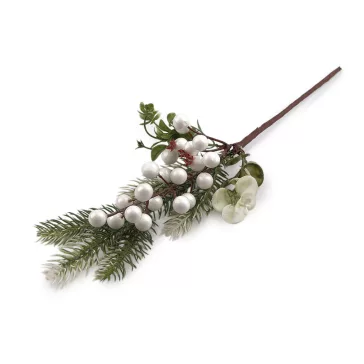   Mű fenyőág bogyókkal - élénkzöld (1 db-os csomagolás)