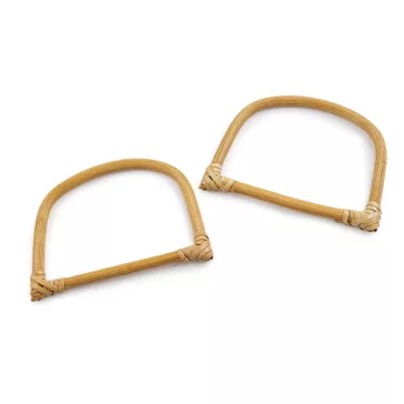   Bambusz táskafül / táskafogattyú 13x9,5 cm - természetes közepes (12 db-os csomagolás)