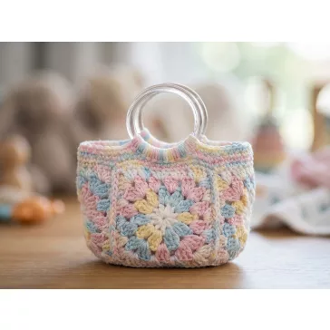  Műanyag táskafül / karikák mini táskákhoz transzparens Ø8 cm - átlátszó (60 db-os csomagolás)