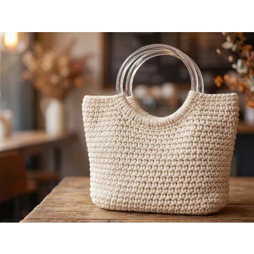   Műanyag táskafül / karikák mini táskákhoz transzparens Ø16 cm - átlátszó (20 db-os csomagolás)