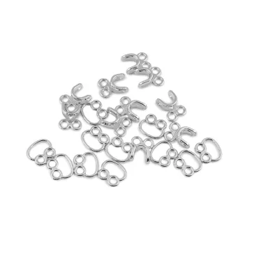   Dizájn fém kapocs / horog és szem 12x18 mm - 1 nikkel (50 pr)