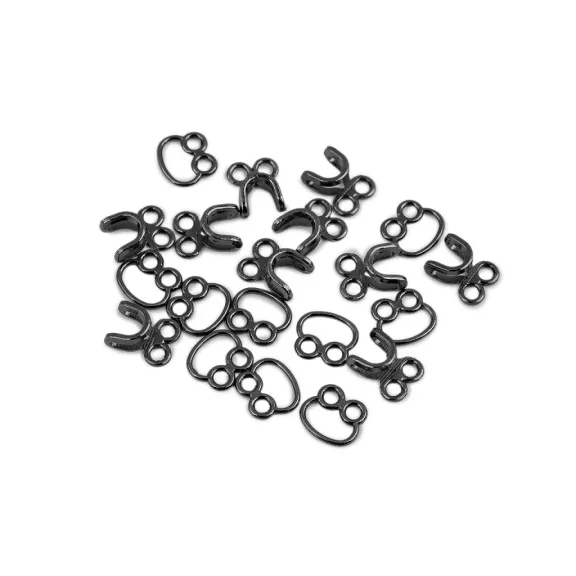 Dizájn fém kapocs / horog és szem 12x18 mm - 2 nikkel fekete (50 pr) Dizájn fém kapocs / horog és szem 12x18 mm - 2 nikkel fekete (50 pr)