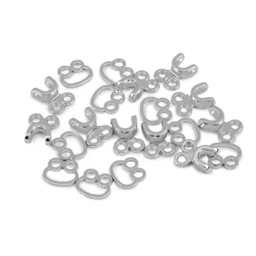   Dizájn fém kapocs / horog és szem 15x23 mm - 1 nikkel (2 pr)