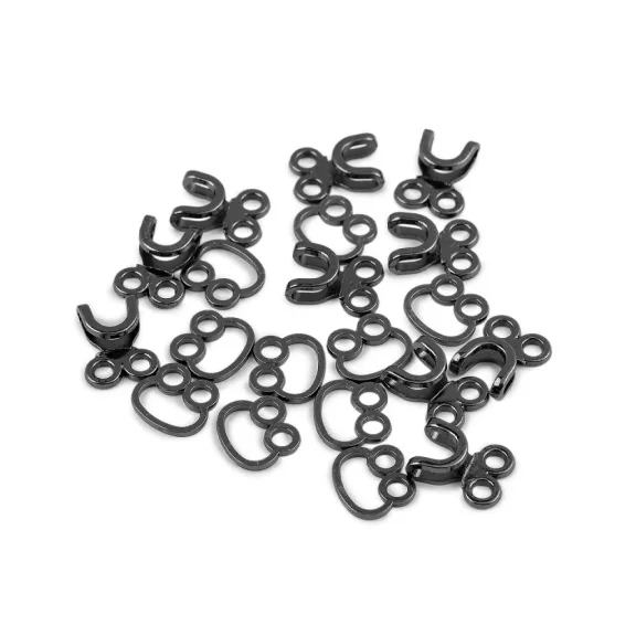 Dizájn fém kapocs / horog és szem 15x23 mm - 2 nikkel fekete (10 pár) Dizájn fém kapocs / horog és szem 15x23 mm - 2 nikkel fekete (10 pár)