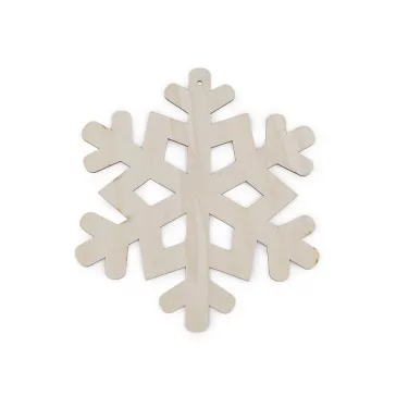  Fa hópehely akasztóval Ø20 cm - természeti (1 db-os csomagolás)