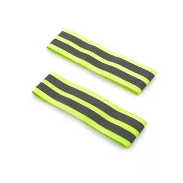   Fényvisszaverő rugalmas / sport karszalag és lábra 4 cm széles - 1 vakító sárgászöld fényvisszaverő (12 db-os csomagolás)