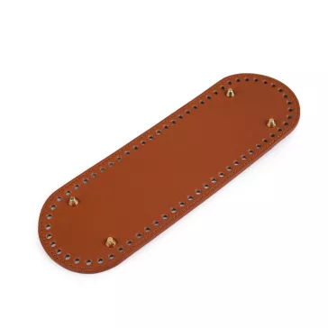   Táskaalj kézitáskához lábakkal 10x30 cm - 2 barna konyak arany (4 db-os csomagolás)
