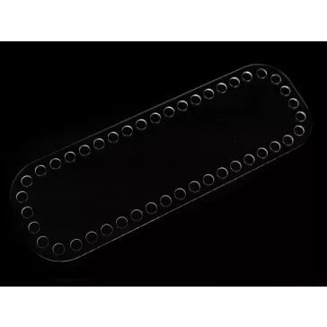   Műanyag horgolható alap / kosár alap 10x30 cm - átlátszó (5 db-os csomagolás)