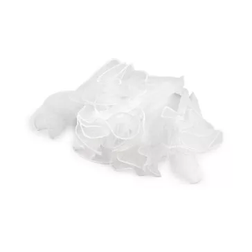   Virágos organza mandzstta 28 cm széles - 1 fehér (5 db-os csomagolás)