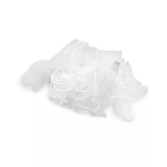 Virágos organza mandzstta 28 cm széles - 1 fehér (5 db-os csomagolás) Virágos organza mandzstta 28 cm széles - 1 fehér (5 db-os csomagolás)