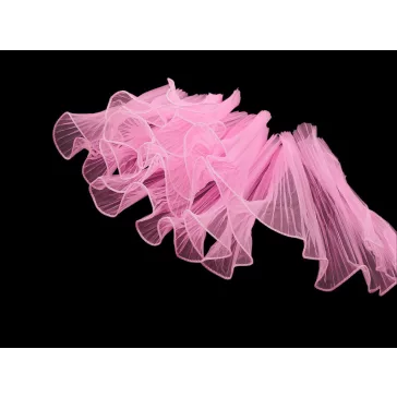   Virágos organza mandzstta 28 cm széles - 2 rózsaszín (1 db-os csomagolás)