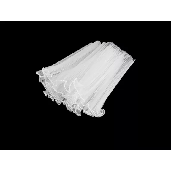 Virágos organza mandzstta gyöngyökkel 28 cm széles - 1 fehér (5 db-os csomagolás) Virágos organza mandzstta gyöngyökkel 28 cm széles - 1 fehér (5 db-os csomagolás)