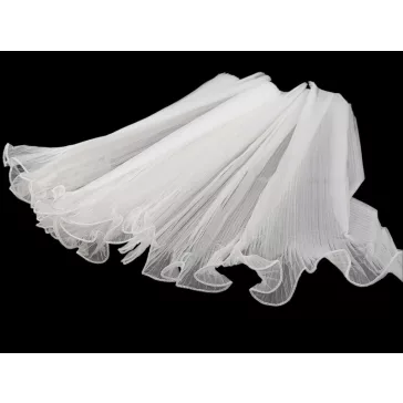   Virágos organza mandzstta 48 cm széles - 1 fehér (1 db-os csomagolás)