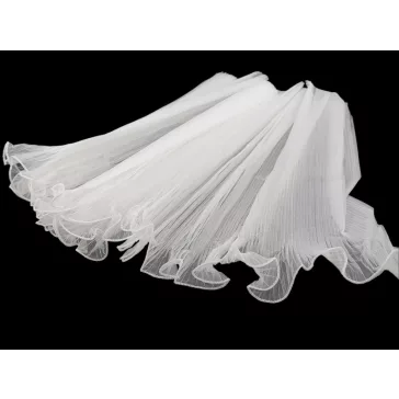   Virágos organza mandzstta 48 cm széles - 1 fehér (3 db-os csomagolás)