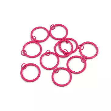   Lapos lakkozott kulcskarika összekötő szemmel, Ø30 mm kulcstartókhoz - 4 pink (50 db-os csomagolás)