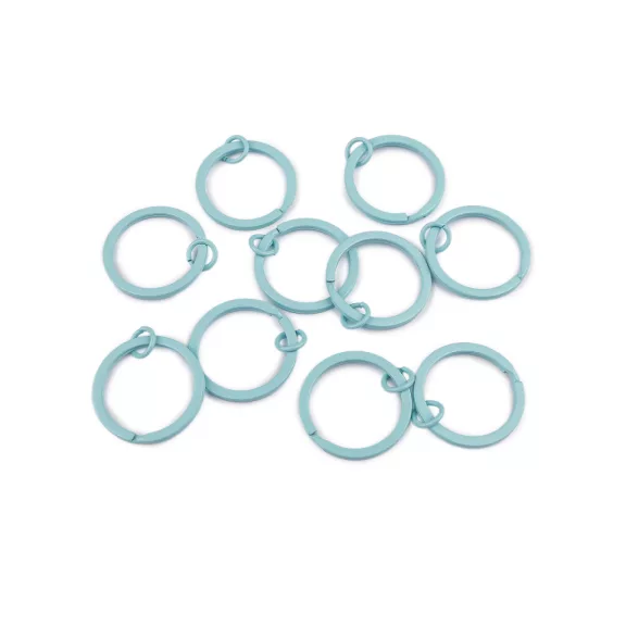 Lapos lakkozott kulcskarika összekötő szemmel, Ø30 mm kulcstartókhoz - 6 világoskék (50 db-os csomagolás) Lapos lakkozott kulcskarika összekötő szemmel, Ø30 mm kulcstartókhoz - 6 világoskék (50 db-os csomagolás)