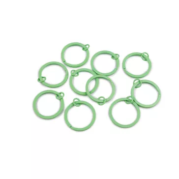   Lapos lakkozott kulcskarika összekötő szemmel, Ø30 mm kulcstartókhoz - 7 menta (100 db-os csomagolás)