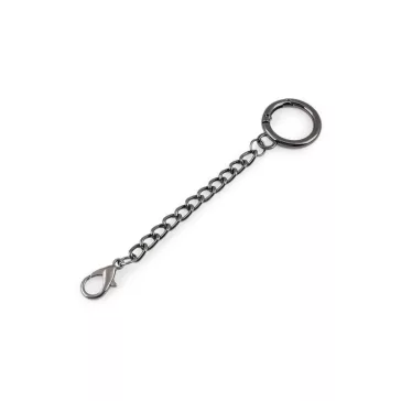   Lánc delfinkapocs és karabínerrel Ø20 mm - 2 nikkel fekete (1 db-os csomagolás)
